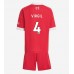 Liverpool Virgil van Dijk #4 Hjemmedraktsett Barn 2025-26 Korte ermer (+ Korte bukser)